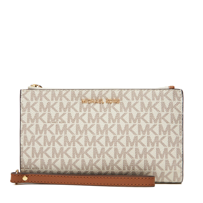 Голям дамски портфейл MICHAEL Michael Kors Jet Set 32F1GJ6W4B Бежов цвят на ниска цена