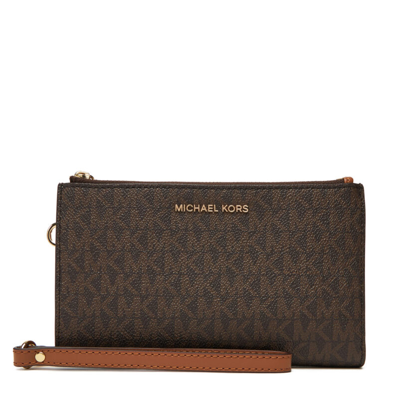 Голям дамски портфейл MICHAEL Michael Kors Jet Set 32F1GJ6W4B Кафяв цвят на ниска цена