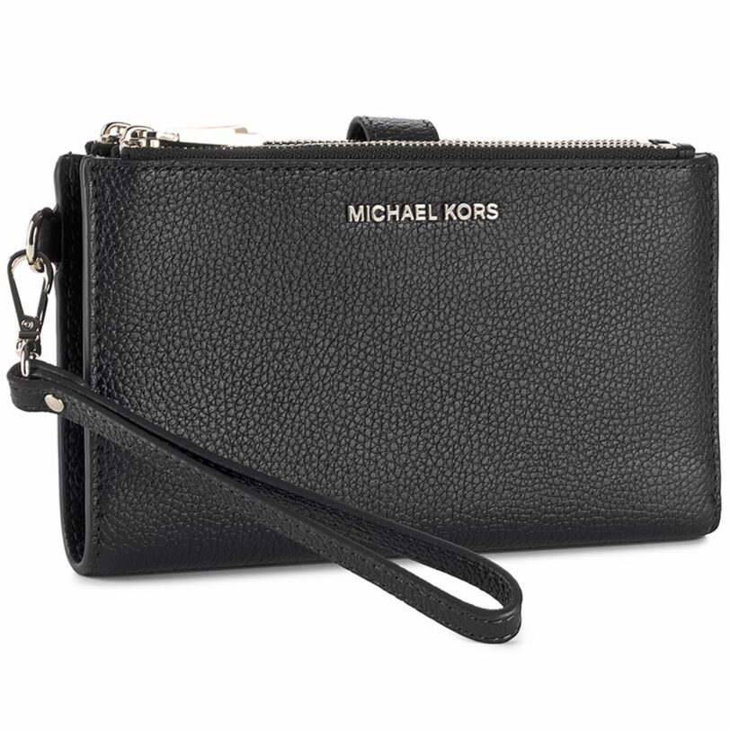 Голям дамски портфейл MICHAEL Michael Kors Wristlets 32T7GAFW4L Черен цвят на ниска цена