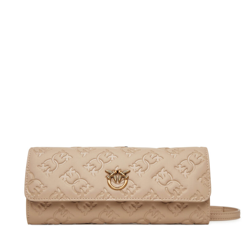 Голям дамски портфейл PINKO Love Tiny Birds Wallet C 103765 A1YB Бежов цвят на ниска цена