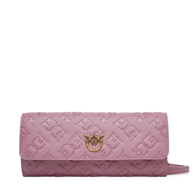 Голям дамски портфейл PINKO Love Tiny Birds Wallet C 103765 A1YB Виолетов цвят на ниска цена