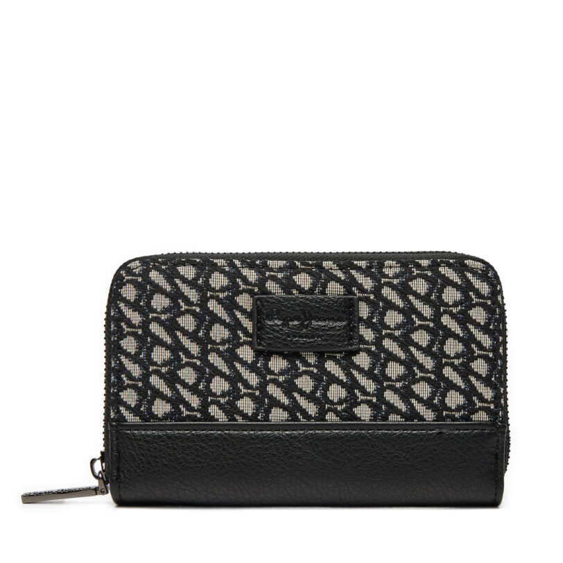 Голям дамски портфейл Pepe Jeans Jacquard PL070261 Черен цвят на ниска цена