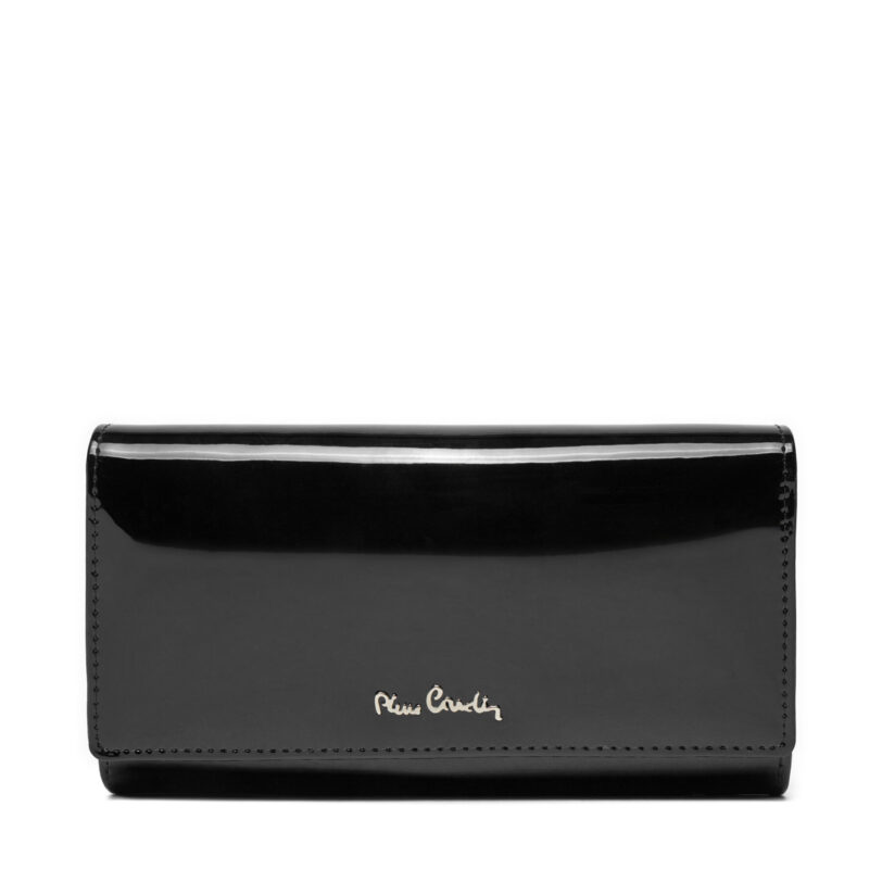 Голям дамски портфейл Pierre Cardin 07 Shiny 121 Черен цвят на ниска цена