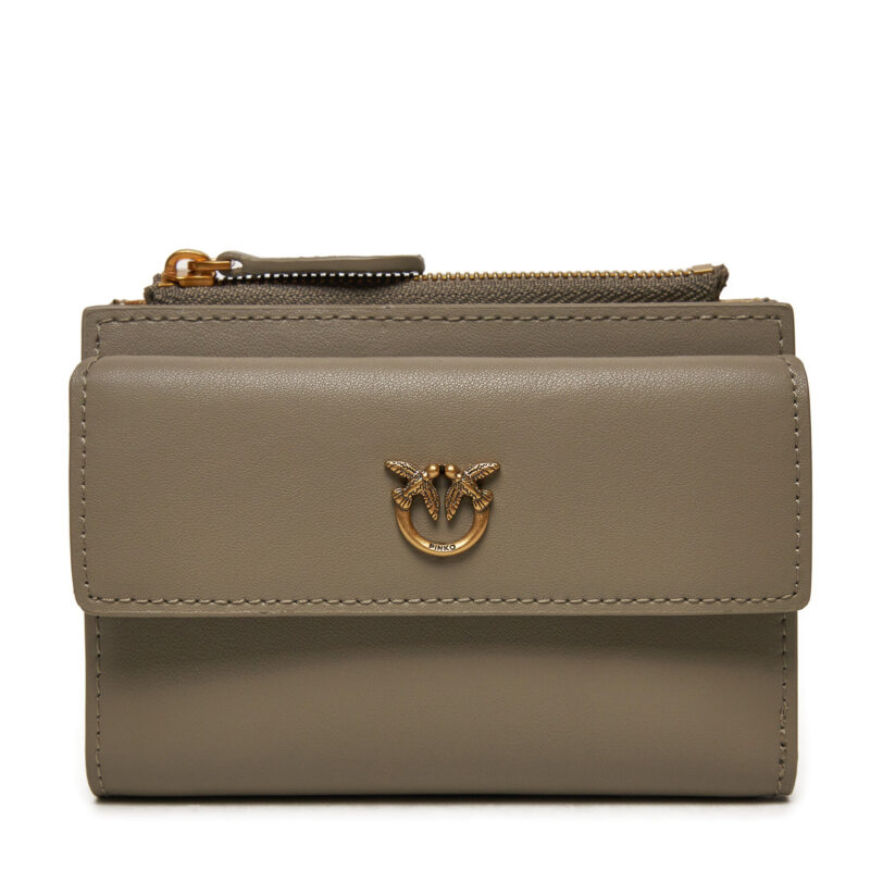 Голям дамски портфейл Pinko Compact Wallet . 103612 A0F1 Сив цвят на ниска цена