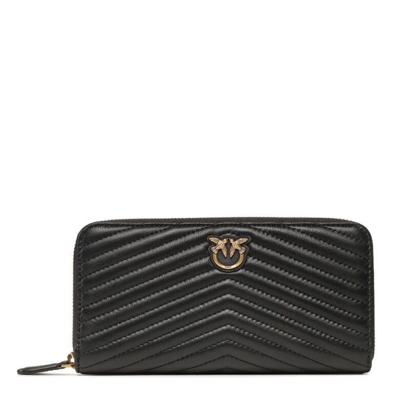 Голям дамски портфейл Pinko Ryder Zip Around PE 23 PCPL 100250 A0GK Черен цвят на ниска цена