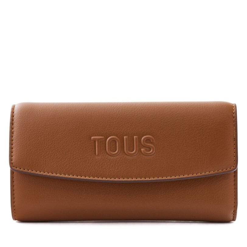 Голям дамски портфейл TOUS Pocket Tous Bloom 2002206343 Кафяв цвят на ниска цена