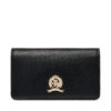 Голям дамски портфейл Tommy Hilfiger Luxe Leather Med Flap AW0AW16576 Черен цвят на ниска цена