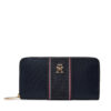 Голям дамски портфейл Tommy Hilfiger Poppy Lrg Za Corp AW0AW17271 Тъмносин цвят на ниска цена