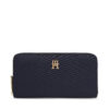 Голям дамски портфейл Tommy Hilfiger Poppy Th Large Za AW0AW15642 Тъмносин цвят на ниска цена