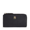 Голям дамски портфейл Tommy Hilfiger Th Feminine Large Slim Wallet AW0AW14890 Черен цвят на ниска цена