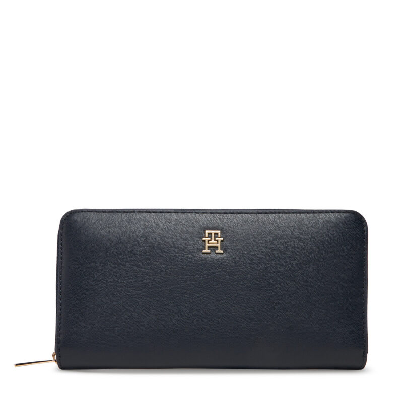 Голям дамски портфейл Tommy Hilfiger Th Icon Lrg Za AW0AW17744 Тъмносин цвят на ниска цена