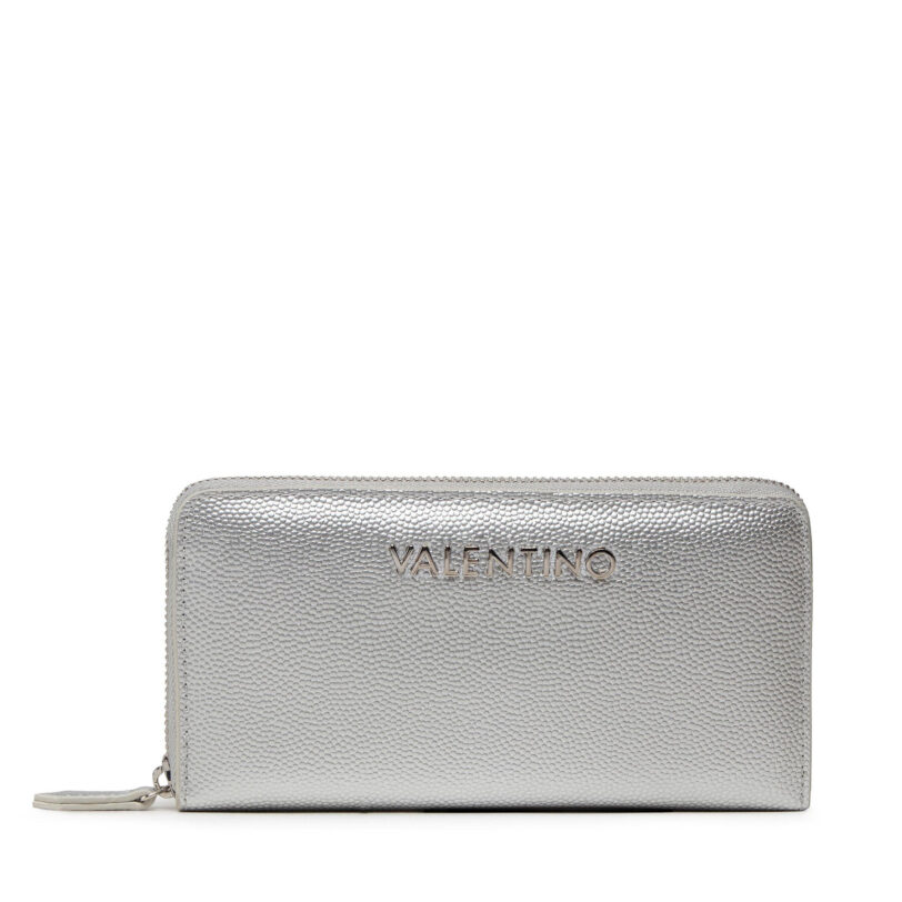 Голям дамски портфейл Valentino Divina VPS1R4155G Сребрист цвят на ниска цена