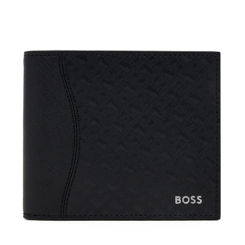 Голям мъжки портфейл BOSS 50542388 Черен цвят на ниска цена