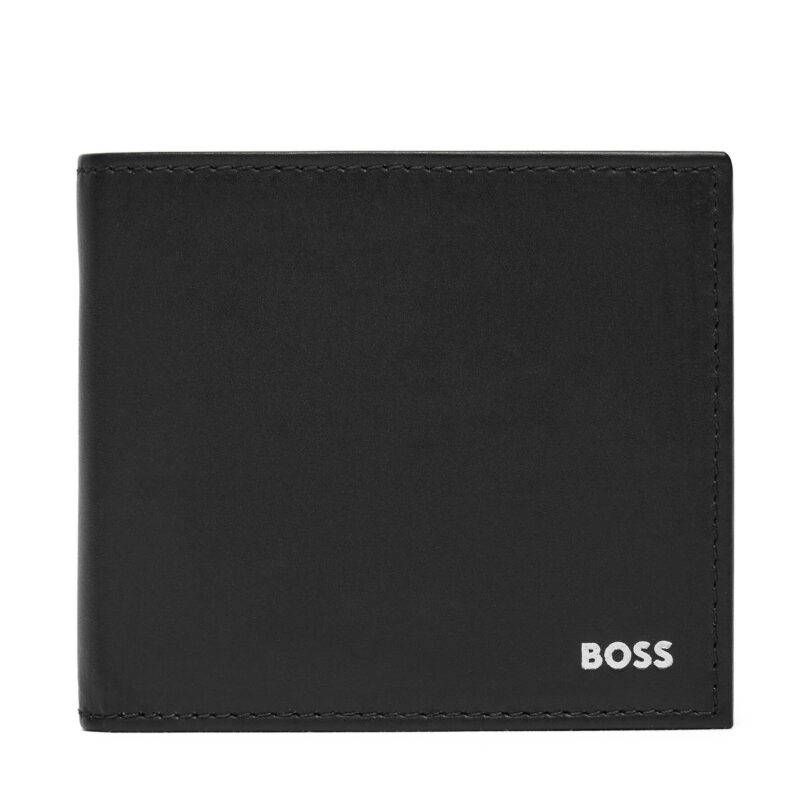 Голям мъжки портфейл BOSS 50546152 Черен цвят на ниска цена