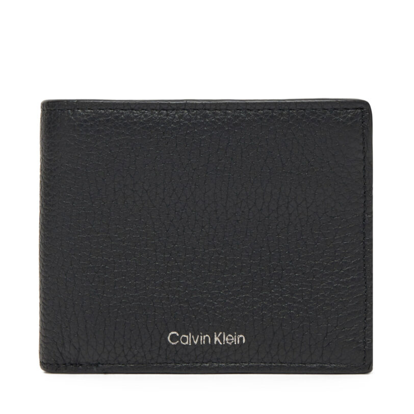 Голям мъжки портфейл Calvin Klein Ck Leather Billfold W Zip Coin LV04D1028G Черен цвят на ниска цена