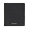 Голям мъжки портфейл Calvin Klein Ck Leather Comp Trifold W C &Car LV04D1029G Черен цвят на ниска цена