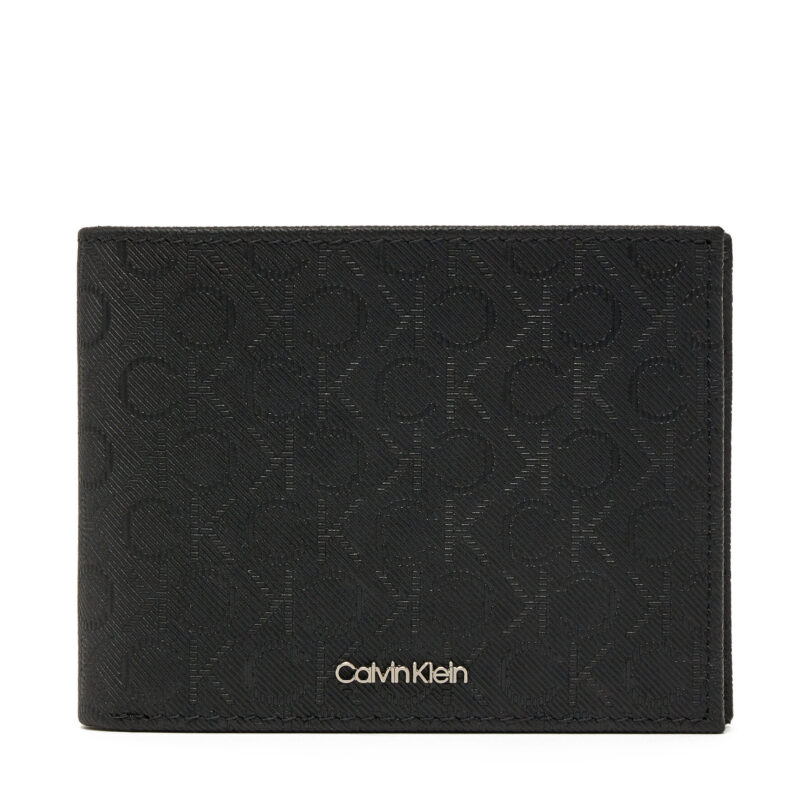 Голям мъжки портфейл Calvin Klein Ck Must Mono Bifold 5cc W/Coi K50K512703 Черен цвят на ниска цена