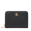 Голям мъжки портфейл Calvin Klein Minimal Monogrm Lthr Med Flap Zi LV04F1064G Черен цвят на ниска цена