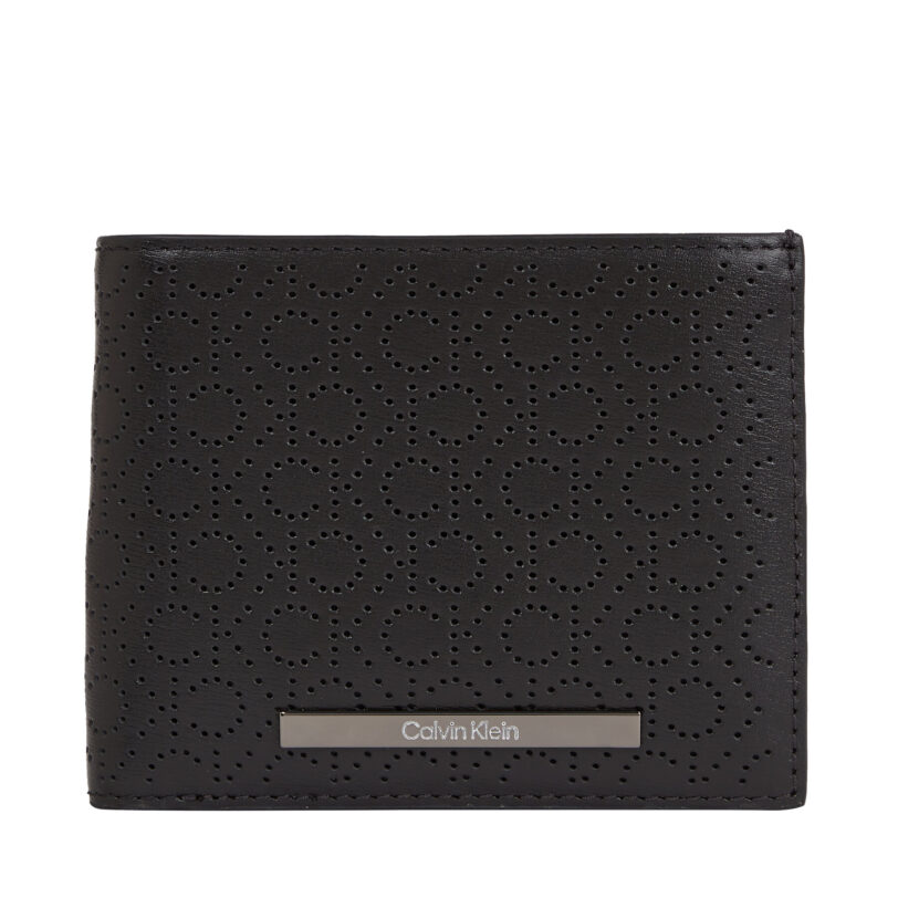 Голям мъжки портфейл Calvin Klein Modern Bar Bifold 5Cc W/Coin K50K511835 Черен цвят на ниска цена