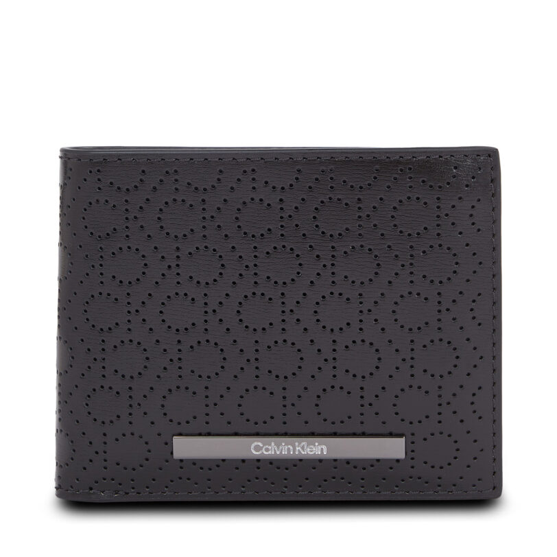Голям мъжки портфейл Calvin Klein Modern Bar Bifold 6Cc W/Bill K50K511834 Черен цвят на ниска цена