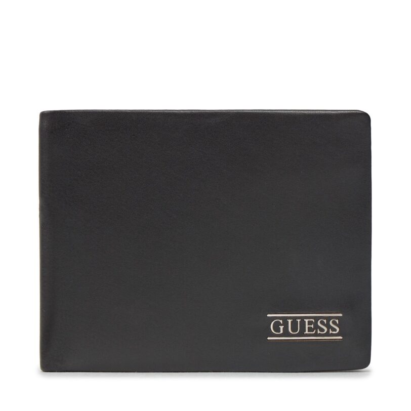 Голям мъжки портфейл Guess New Boston R Slg SMNEBR LEA20 Черен цвят на ниска цена