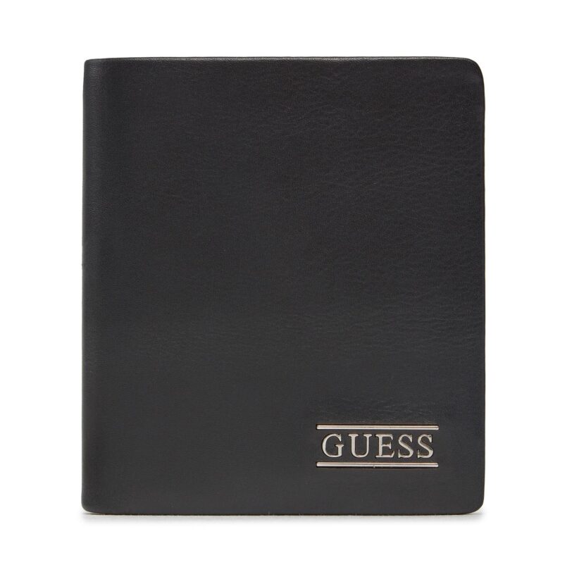 Голям мъжки портфейл Guess New Boston R Slg SMNEBR LEA22 Черен цвят на ниска цена