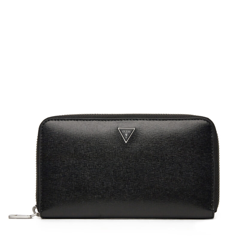Голям мъжки портфейл Guess SMLYSL LEA28 Черен цвят на ниска цена