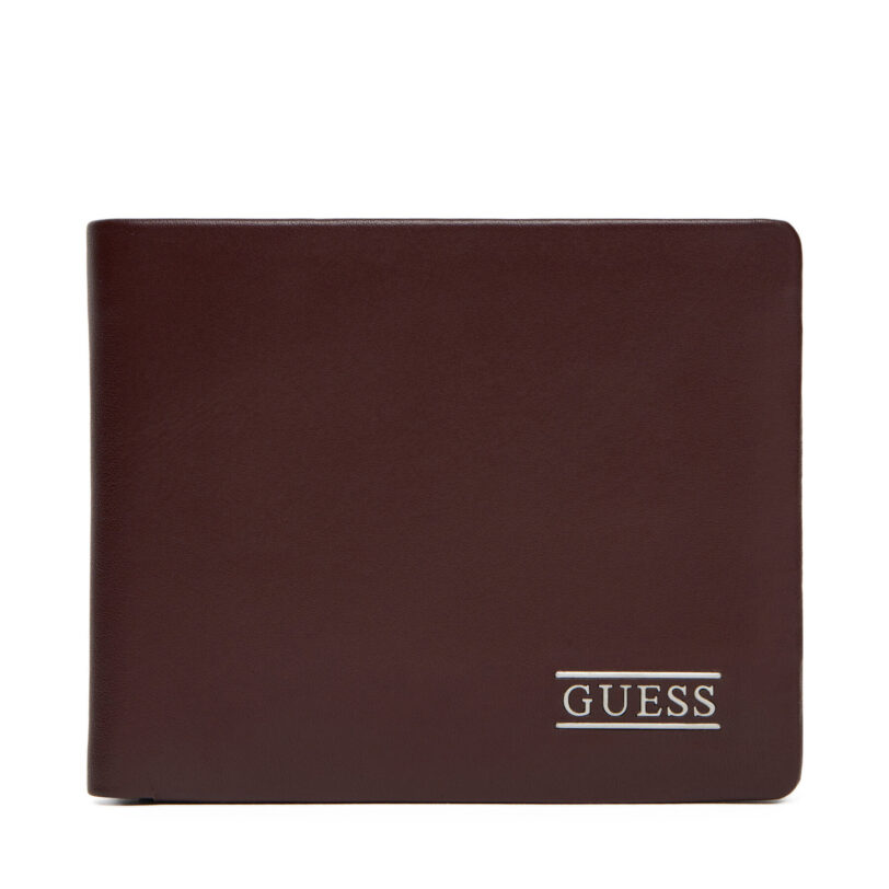 Голям мъжки портфейл Guess SMNEBR LEA24 Кафяв цвят на ниска цена