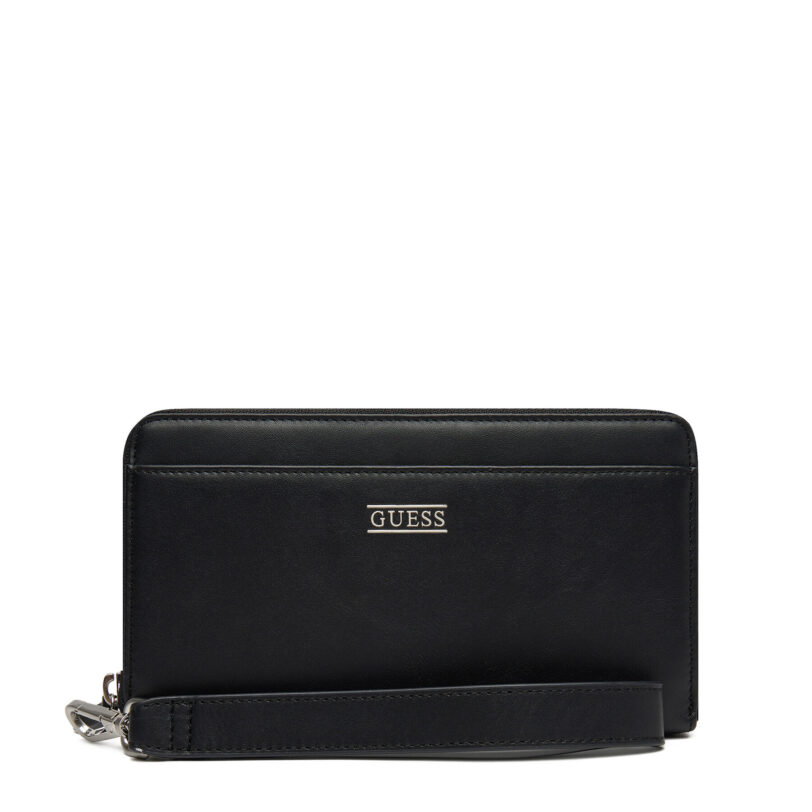 Голям мъжки портфейл Guess SMNEBR LEA77 Черен цвят на ниска цена