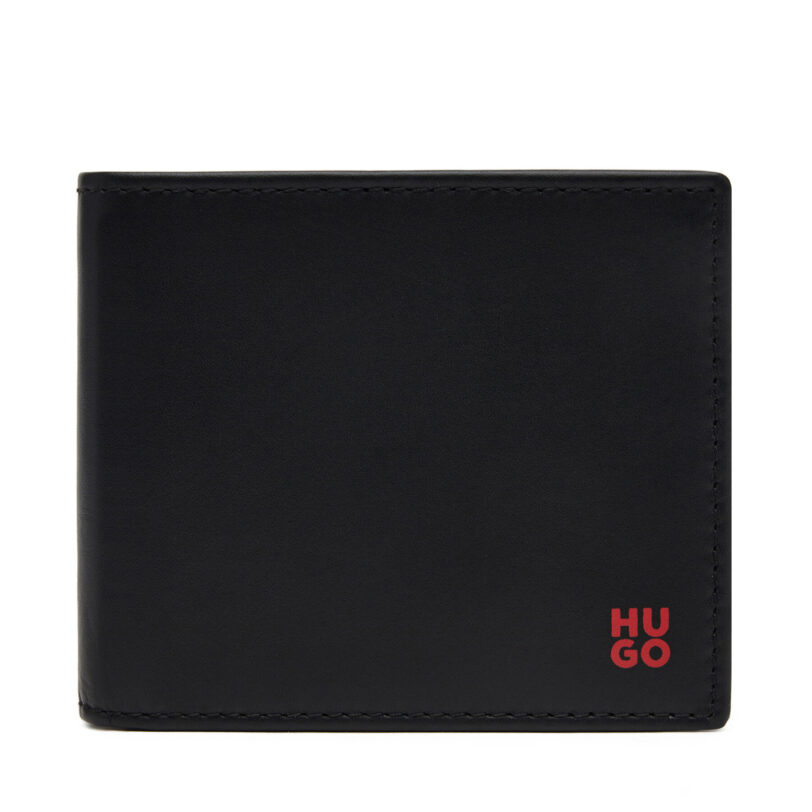 Голям мъжки портфейл HUGO 50546136 Черен цвят на ниска цена