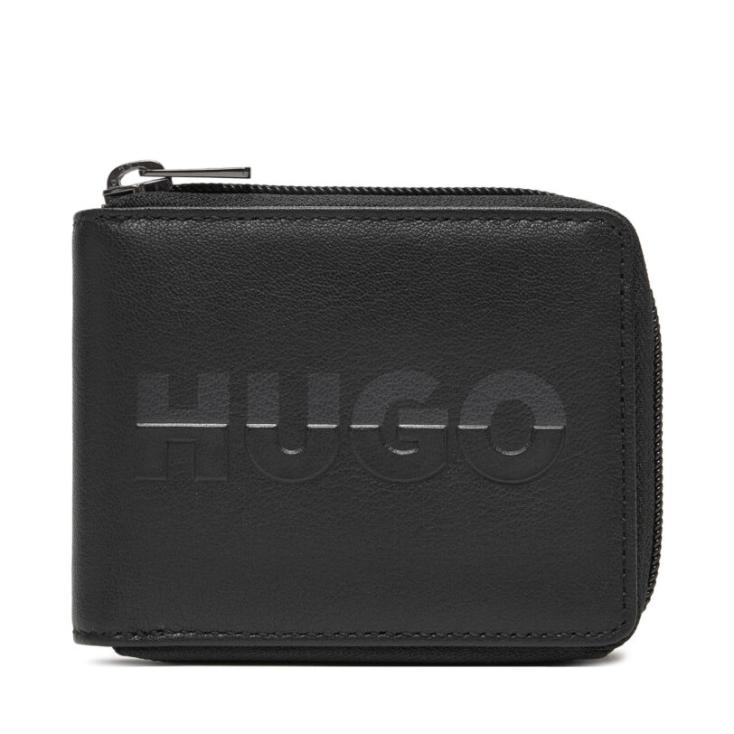 Голям мъжки портфейл HUGO 50548751 Черен цвят на ниска цена