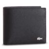 Голям мъжки портфейл Lacoste M Billfold Coin NH1112FG Черен цвят на ниска цена