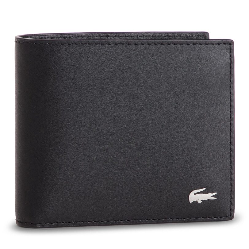 Голям мъжки портфейл Lacoste M Billfold Coin NH1112FG Черен цвят на ниска цена