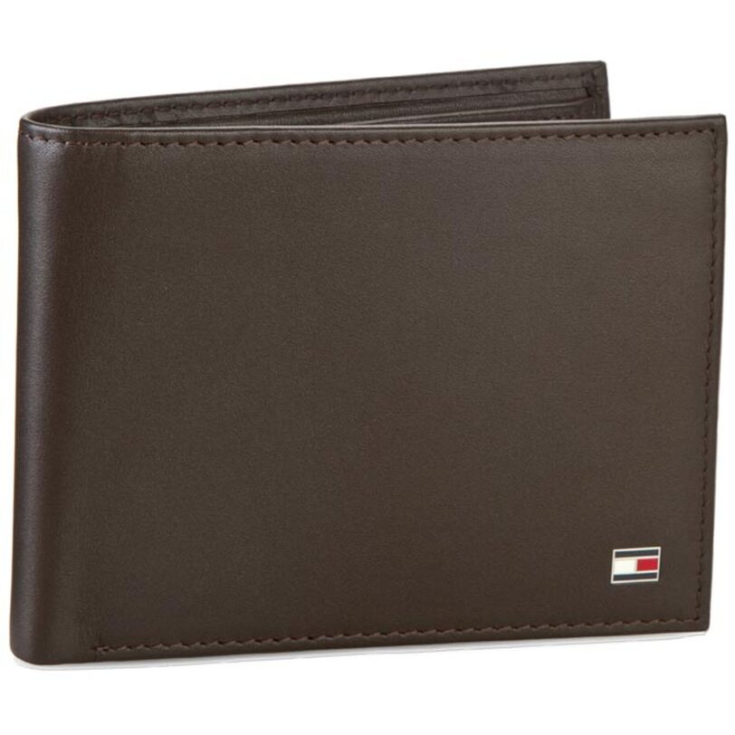 Голям мъжки портфейл Tommy Hilfiger Eton Cc Flap And Coin Pocket AM0AM00652/83362 Кафяв цвят на ниска цена