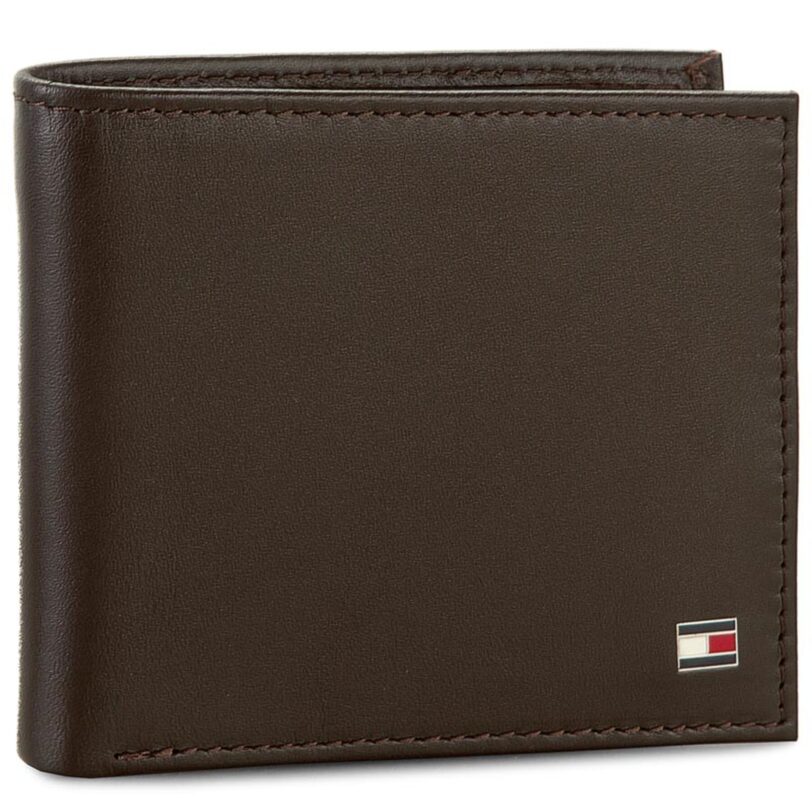 Голям мъжки портфейл Tommy Hilfiger Eton Mini Cc Wallet AM0AM00655 Кафяв цвят на ниска цена