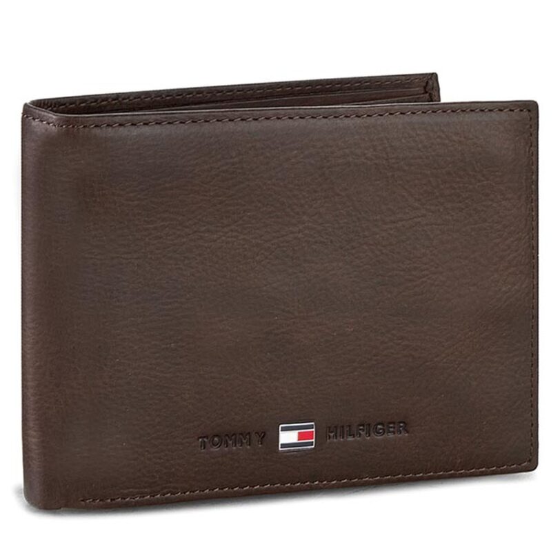Голям мъжки портфейл Tommy Hilfiger Johnson Cc Flap And Coin Pocket AM0AM00660/82566 Кафяв цвят на ниска цена