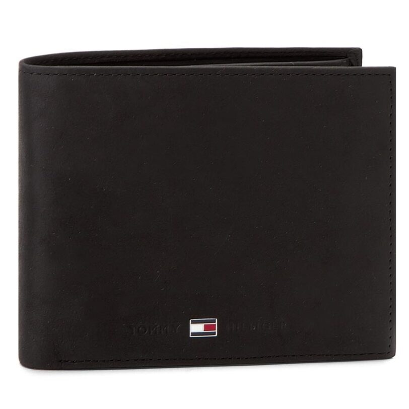Голям мъжки портфейл Tommy Hilfiger Johnson Trifold AM0AM00665 Черен цвят на ниска цена