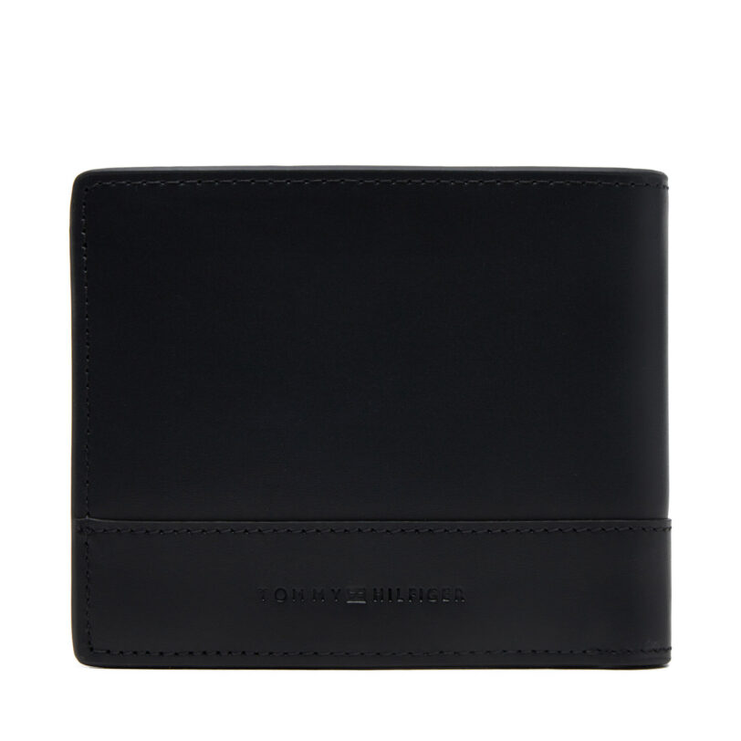 Голям мъжки портфейл Tommy Hilfiger Th Corp Cc And Coin AM0AM13245 Черен цвят на ниска цена