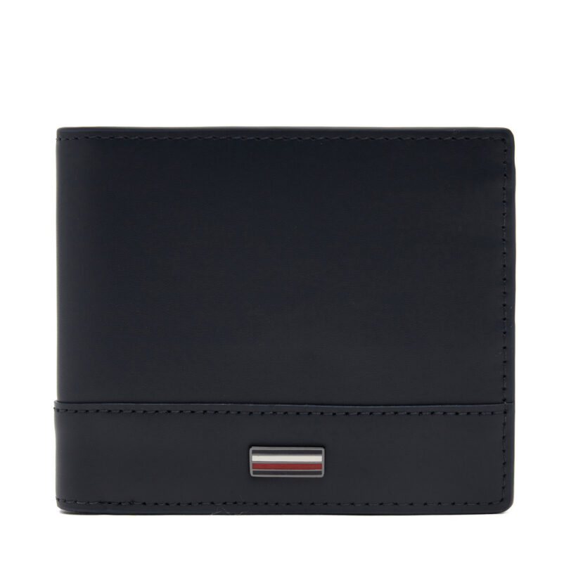 Голям мъжки портфейл Tommy Hilfiger Th Corp Cc Flap And Coin AM0AM13246 Тъмносин цвят на ниска цена