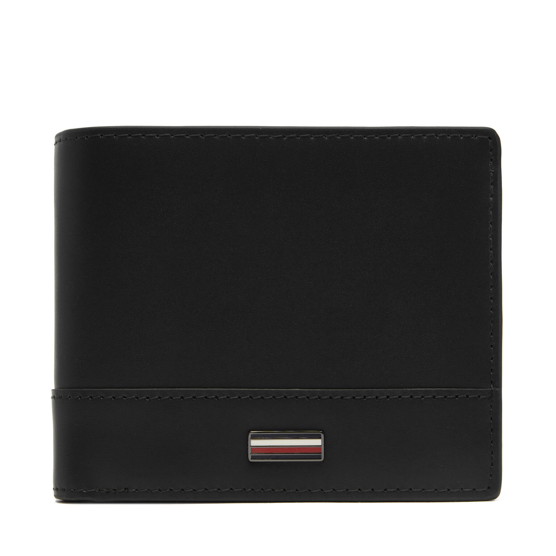 Голям мъжки портфейл Tommy Hilfiger Th Corp Cc Flap And Coin AM0AM13246 Черен цвят на ниска цена