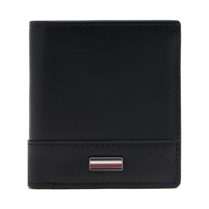 Голям мъжки портфейл Tommy Hilfiger Th Corp Trifold AM0AM13247 Черен цвят на ниска цена