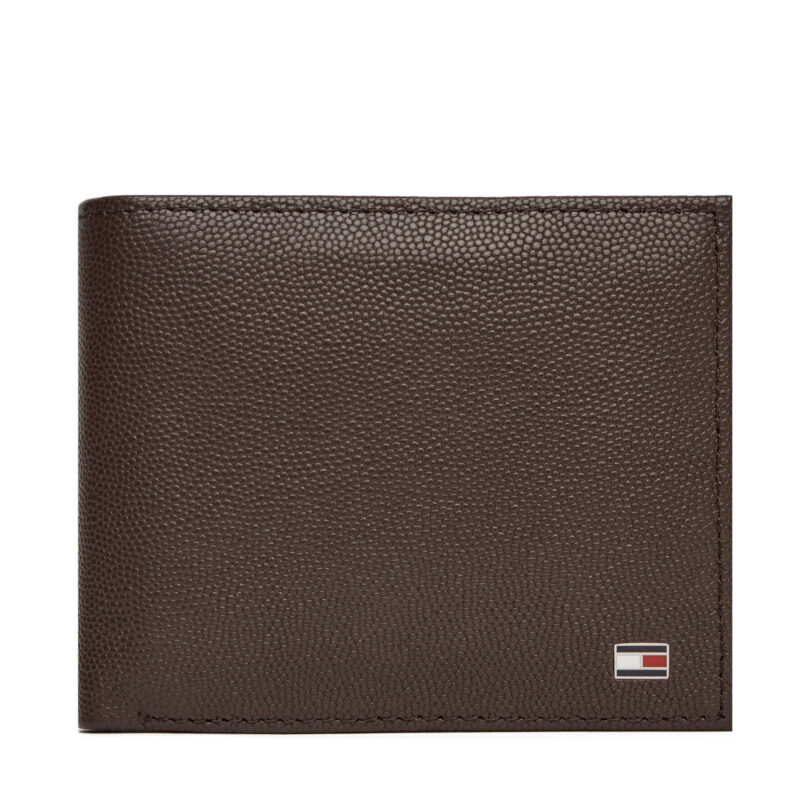 Голям мъжки портфейл Tommy Hilfiger Th Flag Cc And Coin AM0AM13519 Кафяв цвят на ниска цена