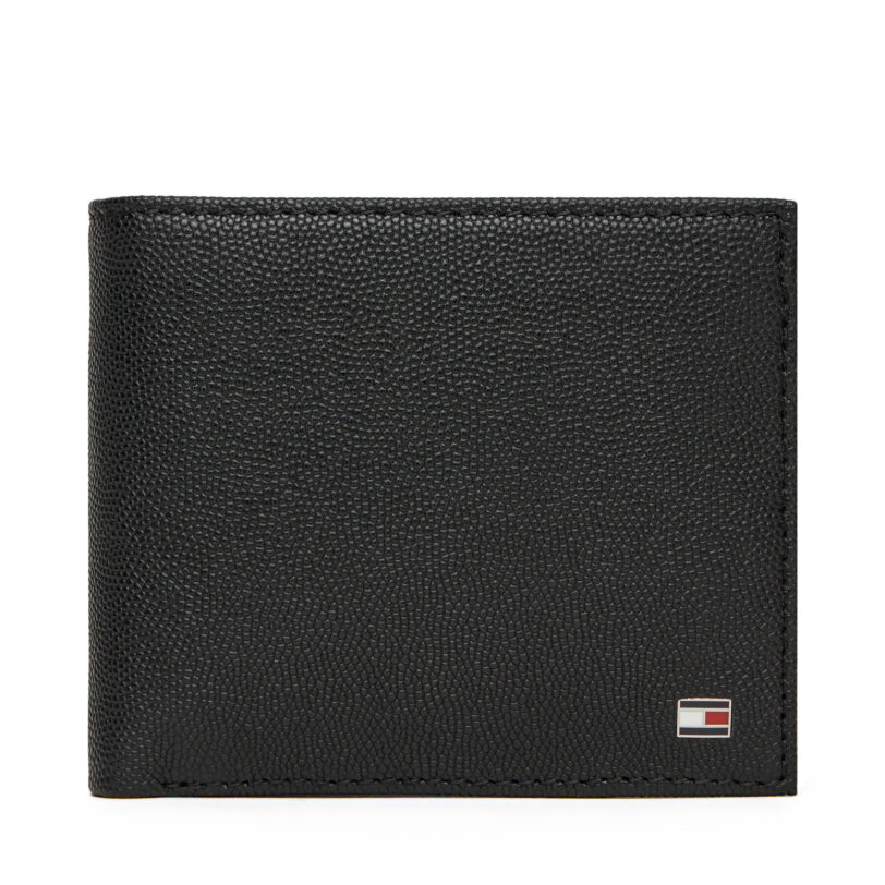 Голям мъжки портфейл Tommy Hilfiger Th Flag Cc And Coin AM0AM13519 Черен цвят на ниска цена