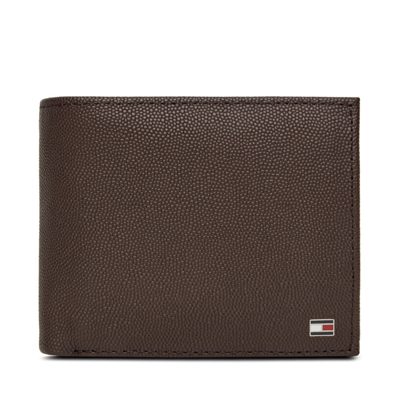 Голям мъжки портфейл Tommy Hilfiger Th Flag Cc Flap And Coin AM0AM13520 Кафяв цвят на ниска цена