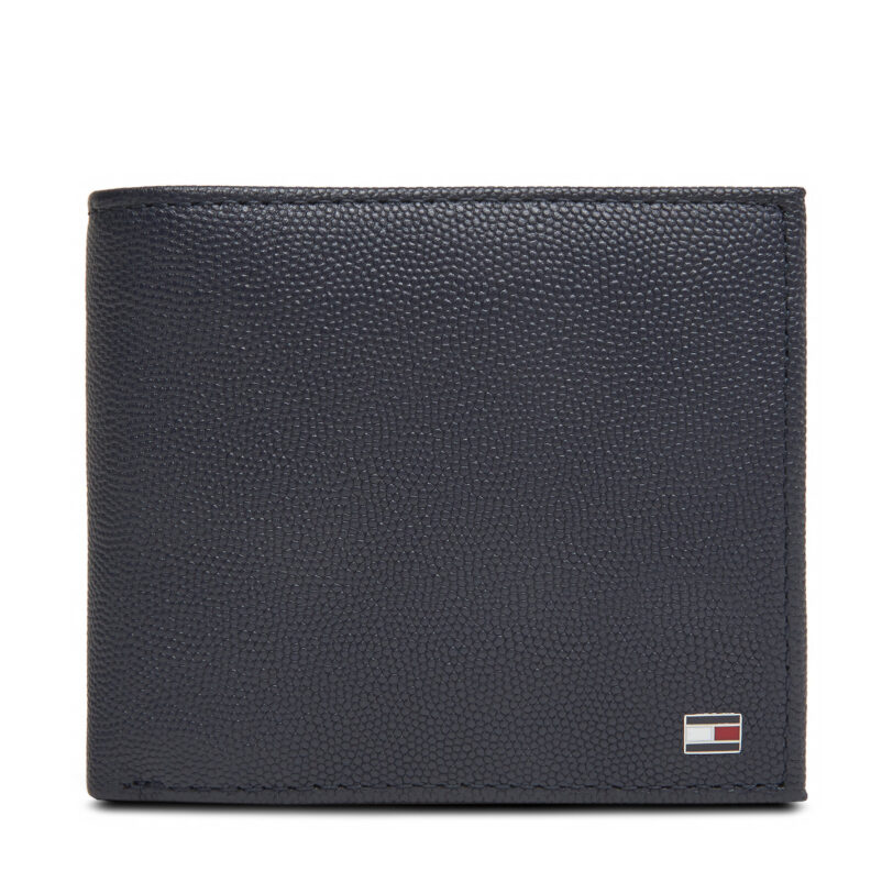Голям мъжки портфейл Tommy Hilfiger Th Flag Cc Flap And Coin AM0AM13520 Тъмносин цвят на ниска цена