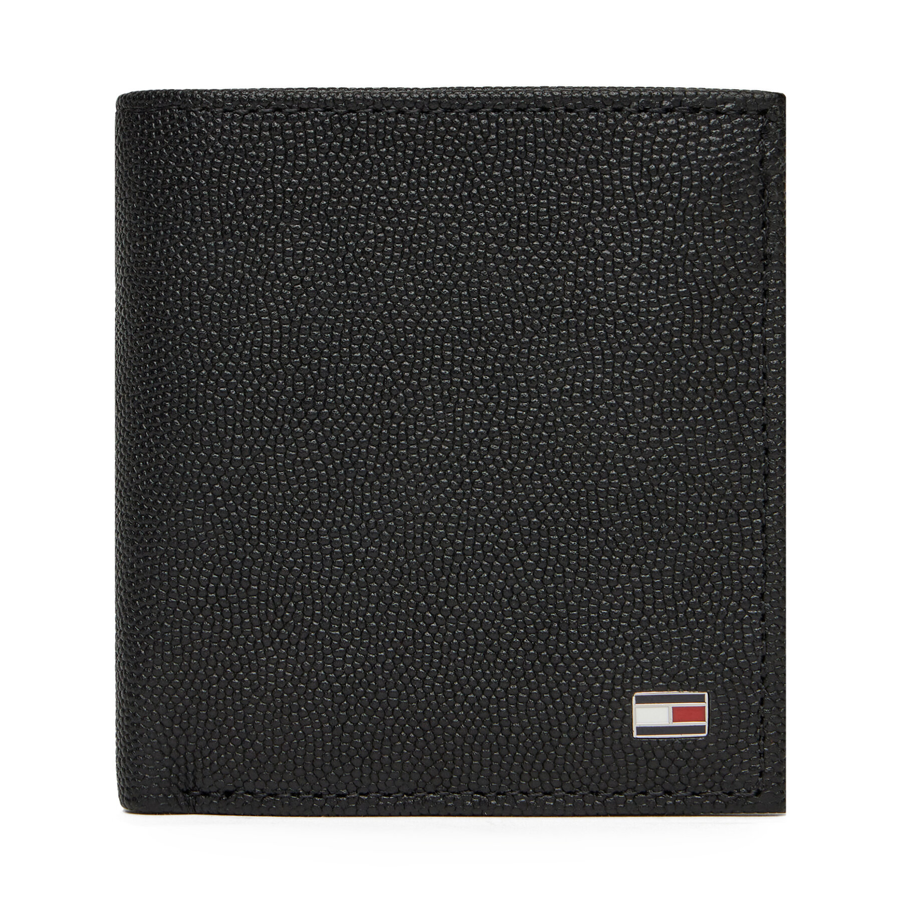 Голям мъжки портфейл Tommy Hilfiger Th Flag Trifold AM0AM13521 Черен цвят на ниска цена