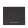 Голям мъжки портфейл Tommy Hilfiger Th Foundation Mini Cc Wallet AM0AM13507 Черен цвят на ниска цена