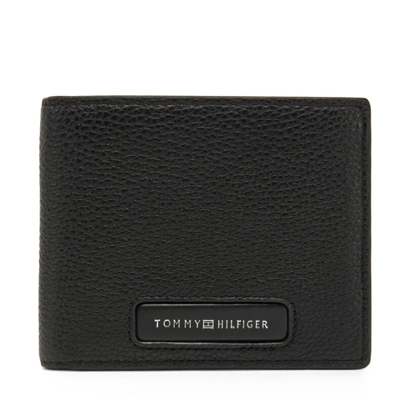 Голям мъжки портфейл Tommy Hilfiger Th Monogram Cc And Coin AM0AM13252 Черен цвят на ниска цена