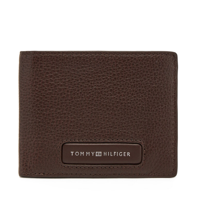 Голям мъжки портфейл Tommy Hilfiger Th Monogram Mini Cc Wallet AM0AM13251 Кафяв цвят на ниска цена