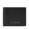 Голям мъжки портфейл Tommy Hilfiger Th Monogram Mini Cc Wallet AM0AM13251 Черен цвят на ниска цена